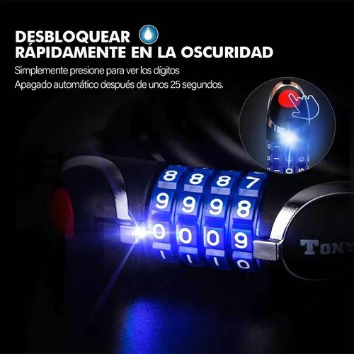 "Candado De Cable Candado Cadena Seguridad Para Bici O Moto negro "