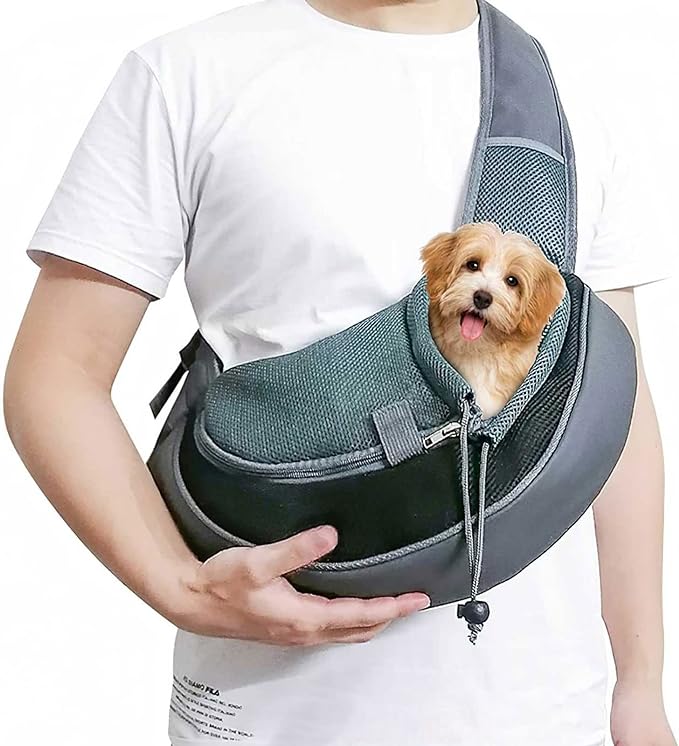 A YAUYAP Mochila Cangurera Transportadora Perros, Ajustable Cangurera Perro Hebilla para Perros, Gatos, Mascotas, Negro.