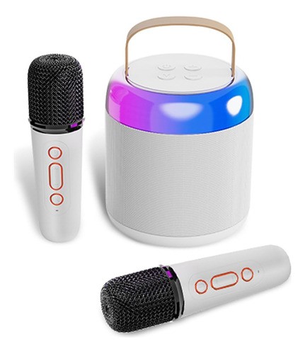 "Bocina Bluetooth Inalámbrico Portátil Con Micrófono Karaoke Blanco  "