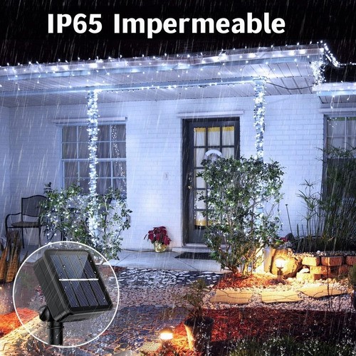 "2 Piezas Serie De Luces Decorativas Solar 100led Blanco Frío "