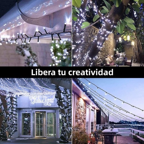 "2 Piezas Serie De Luces Decorativas Solar 100led Blanco Frío "