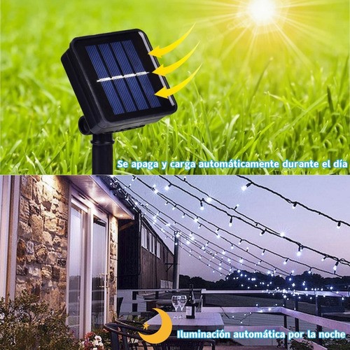 "2 Piezas Serie De Luces Decorativas Solar 100led Blanco Frío "