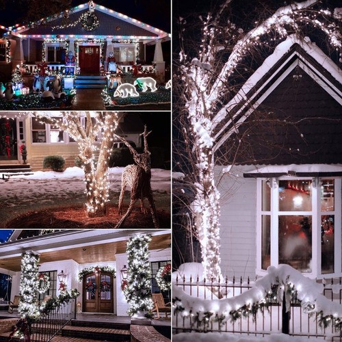 "2 Piezas Serie De Luces Decorativas Solar 100led Blanco Frío "