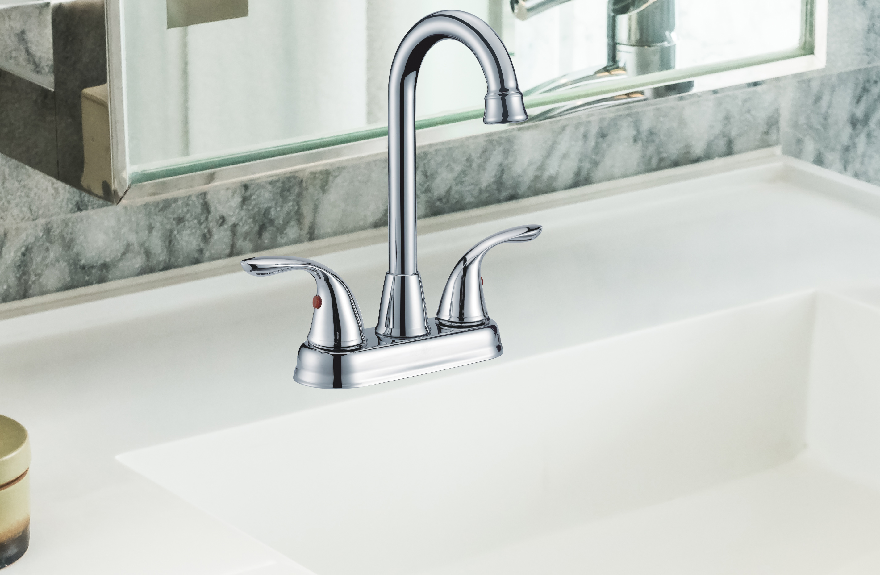 Mezcladora Cromada Para Lavabo Ahorradora de Agua, Fabricada en Acero Inoxidable, Zinc y Latón