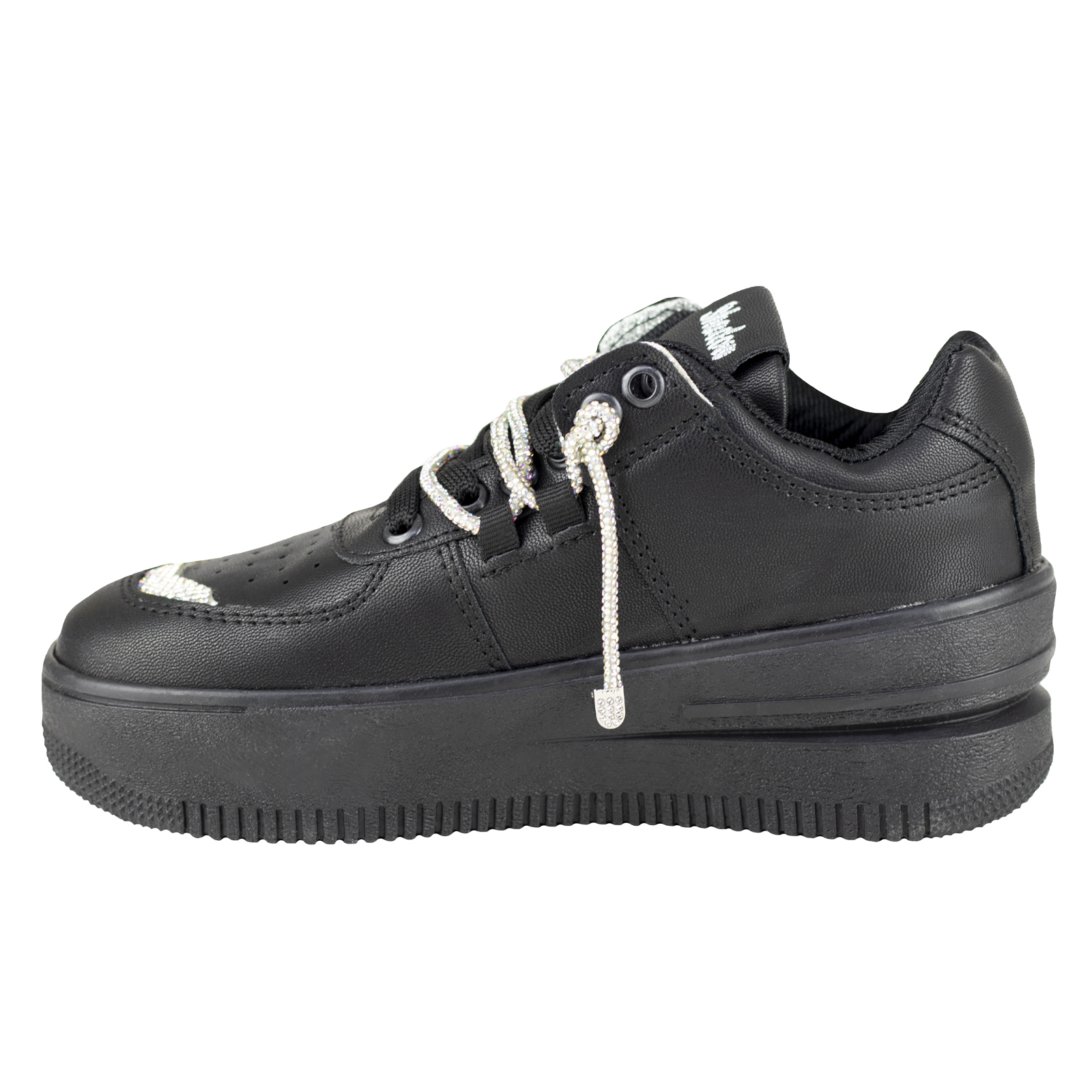 Tenis Negro Plataforma Mujer Shadow 2084 Suela Gruesa +5cm.
