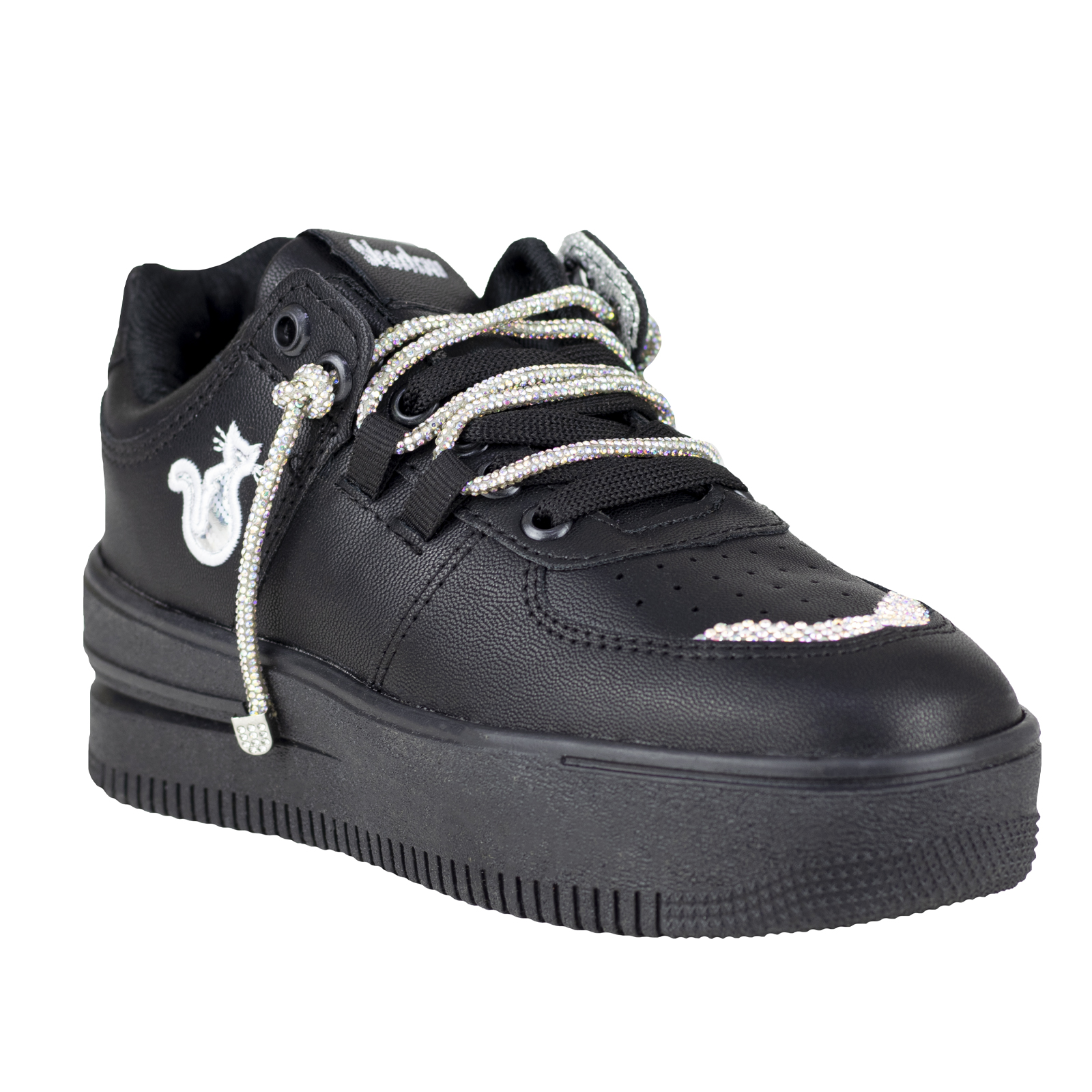 Tenis Negro Plataforma Mujer Shadow 2084 Suela Gruesa +5cm.
