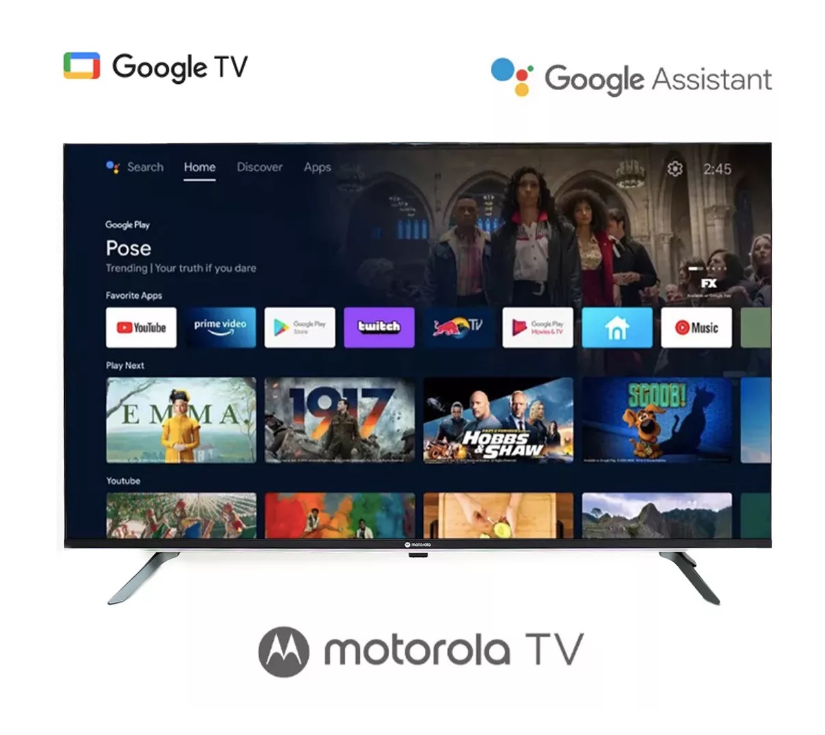 Televisión Pantalla 43 Pulgadas Google TV Motorola FHD MOT43FLE11