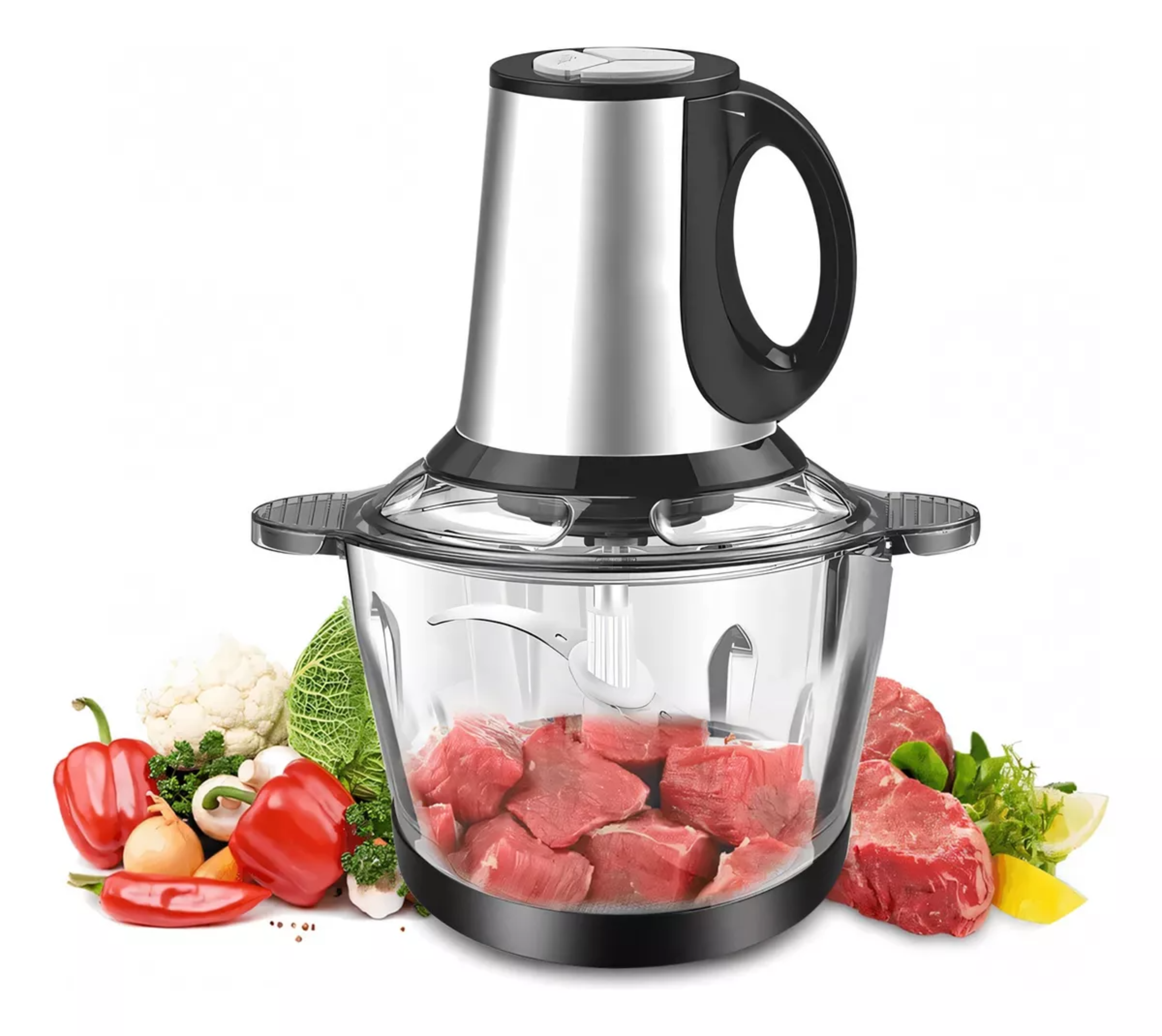 Procesador De Alimentos Eléctrica 2l Tres Velocidades Vidrio.