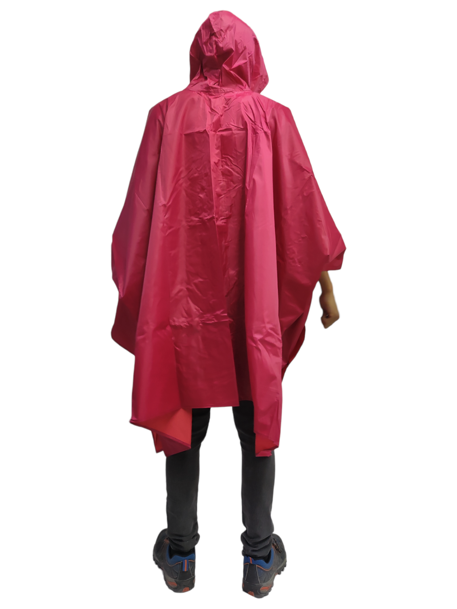 Capa Impermeable Poncho para Lluvia Portatil Capucha Industrial - ROJO .