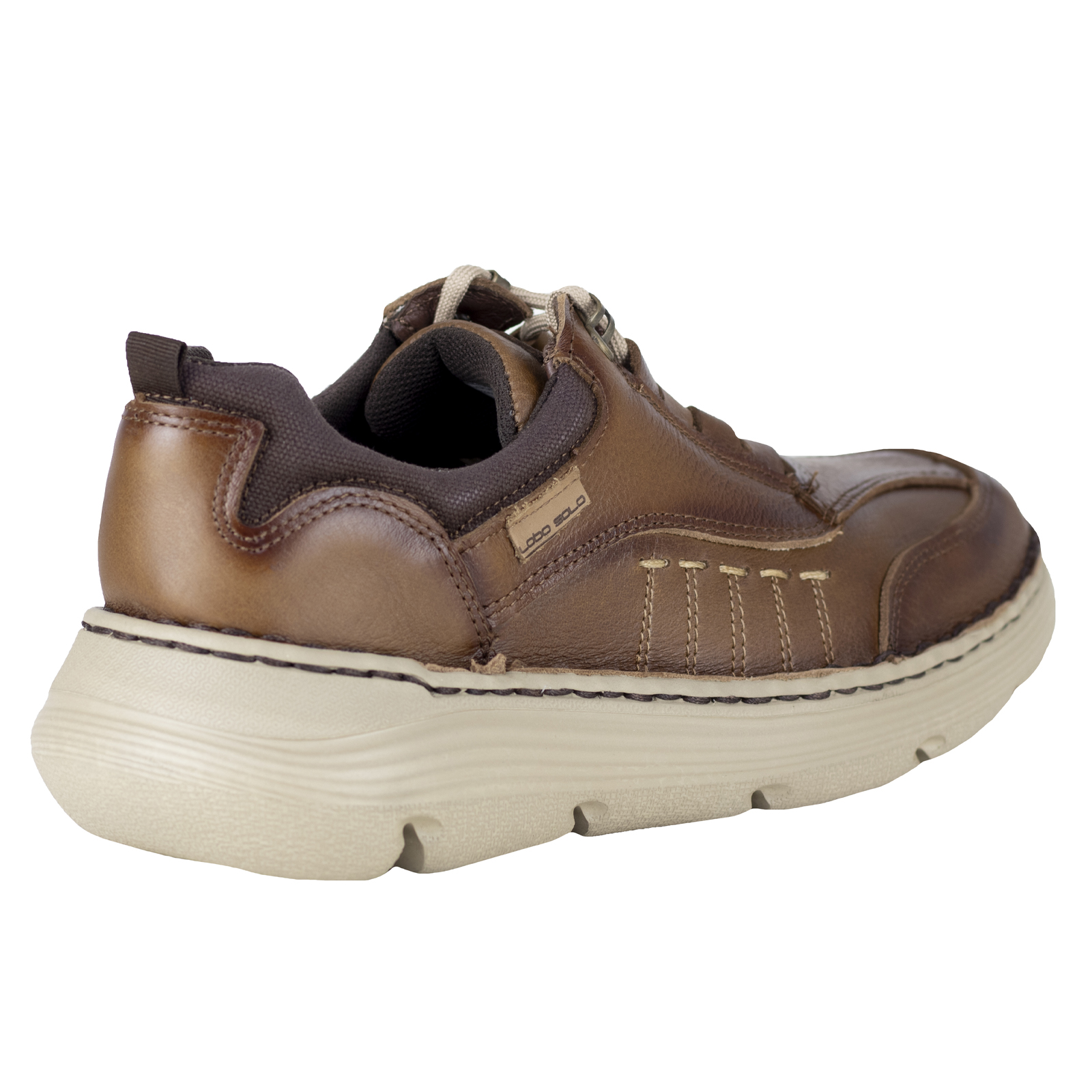 Zapato Choclo Para Hombre Lobo Solo 9003 Camel Suela Gruesa.