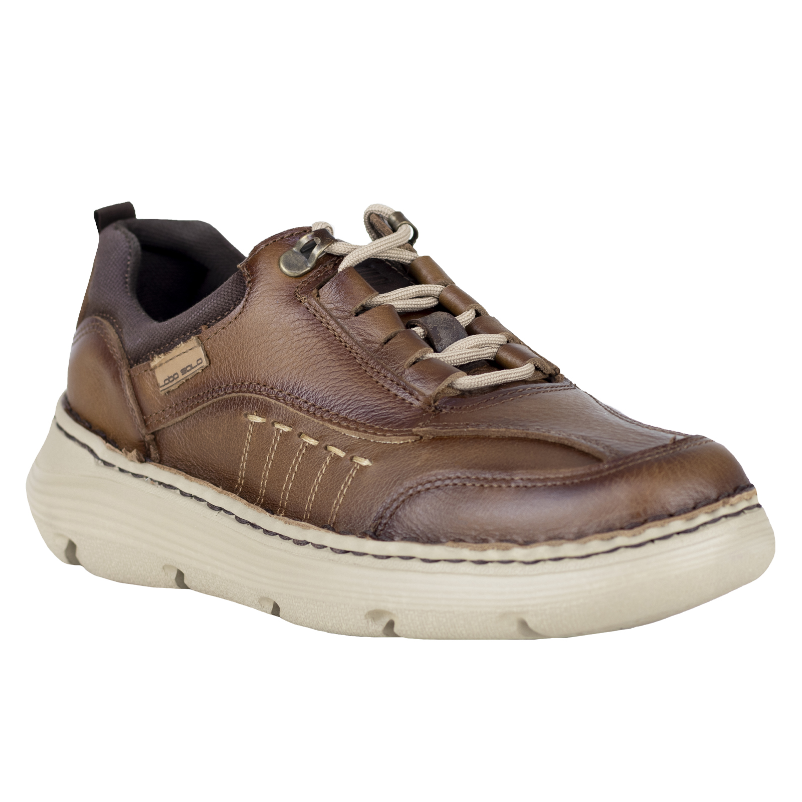 Zapato Choclo Para Hombre Lobo Solo 9003 Camel Suela Gruesa.