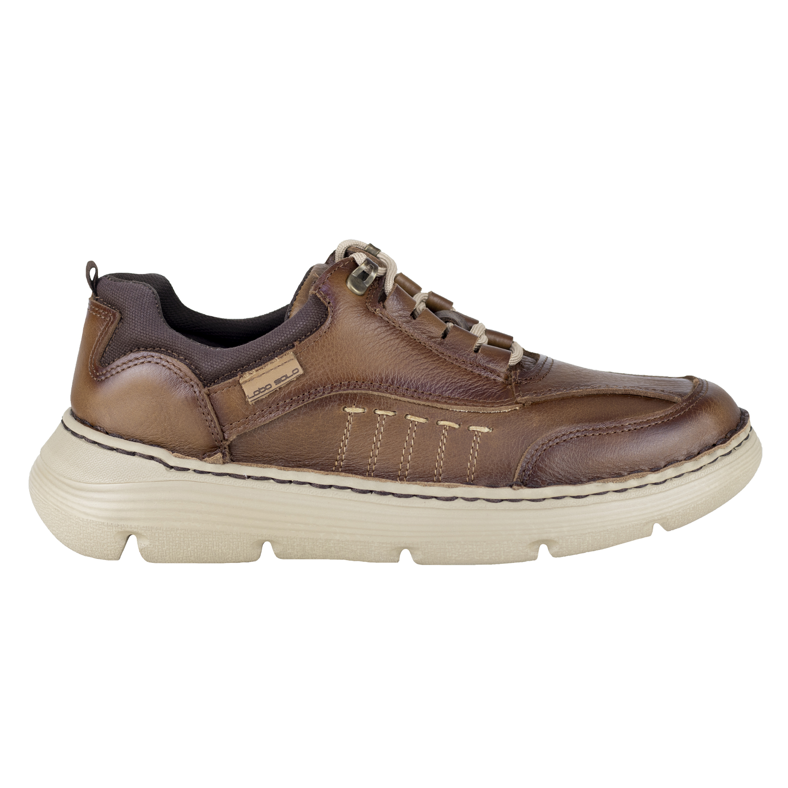Zapato Choclo Para Hombre Lobo Solo 9003 Camel Suela Gruesa.