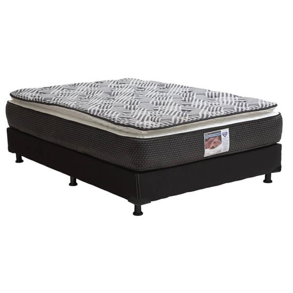 Colchón King Size Spring Air Omega Con Box Negro, Almohadas 2 Pack y Sabanas Softy