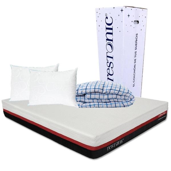 Colchón Queen Size Spring Air Mónaco con Box Azul