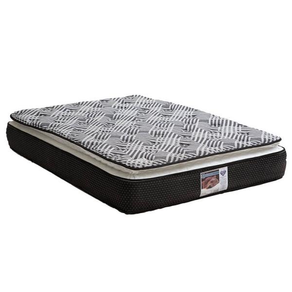 Colchon Matrimonial Spring Air Omega Con Cabecera Mary y Box Rojo.