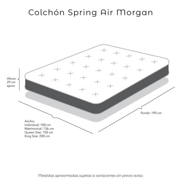 Colchon Queen Size Spring Air Morgan Con 2 Almohadas Osos y Edredon.