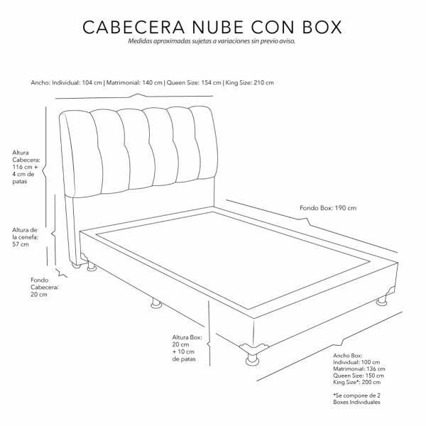 Cabecera Queen Size Dicasa Nube con Box Velvet Morado