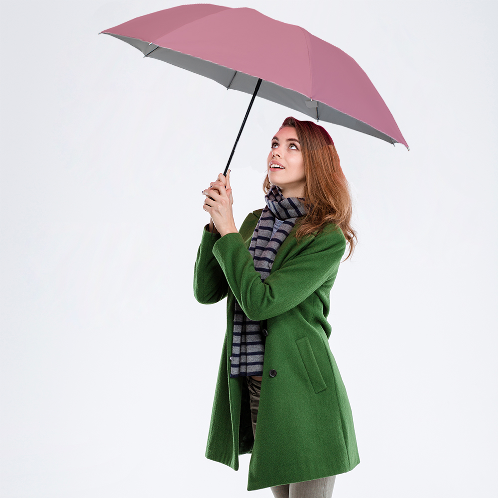 Paraguas Unisex Premium Reforzado 8 varillas Resistente a Vientos y Lluvias Fuertes, Mango Ergonómico y automático con funda incluida, Fácil de Transportar.