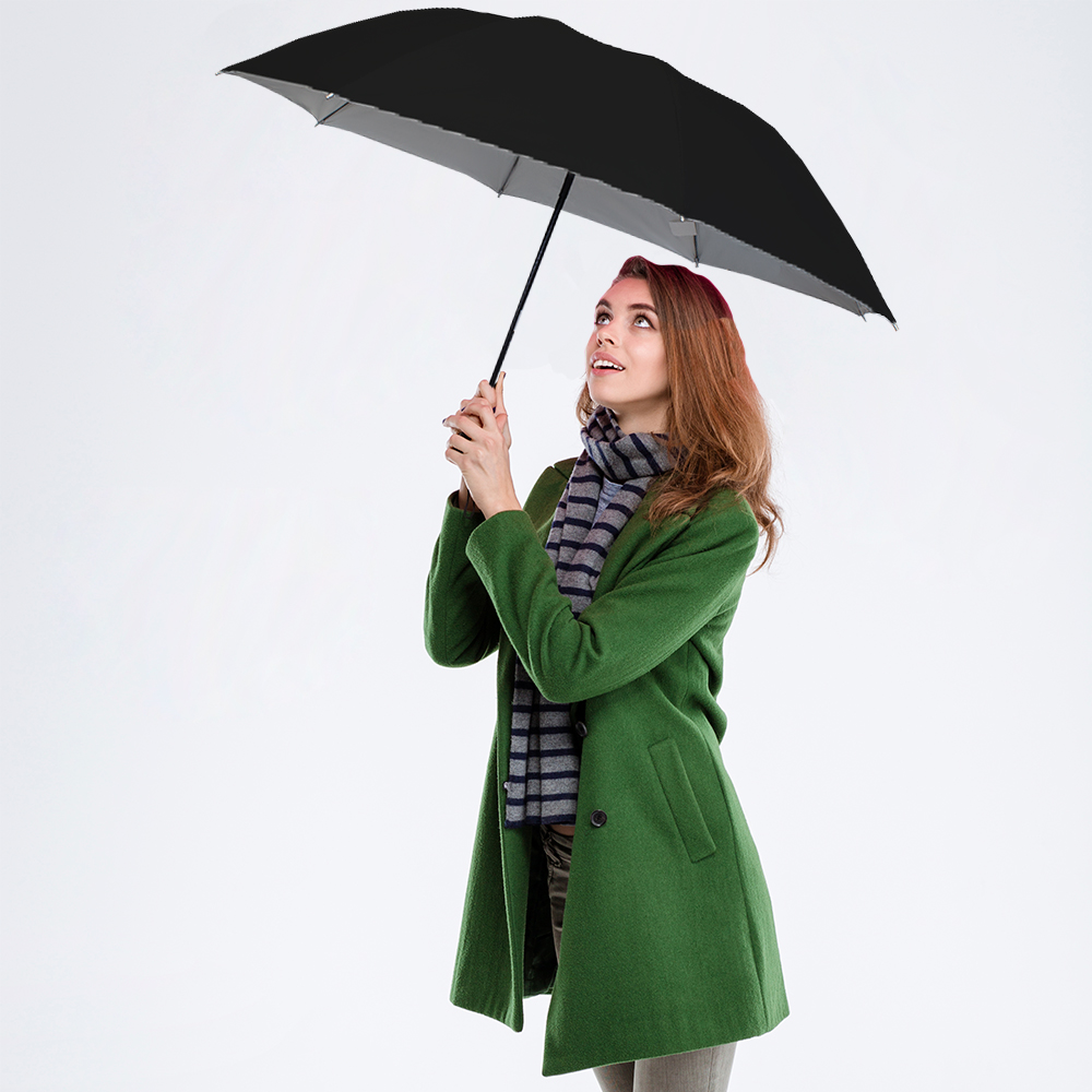 Paraguas Unisex Premium Reforzado 8 varillas Resistente a Vientos y Lluvias Fuertes, Mango Ergonómico y automático con funda incluida, Fácil de Transportar.