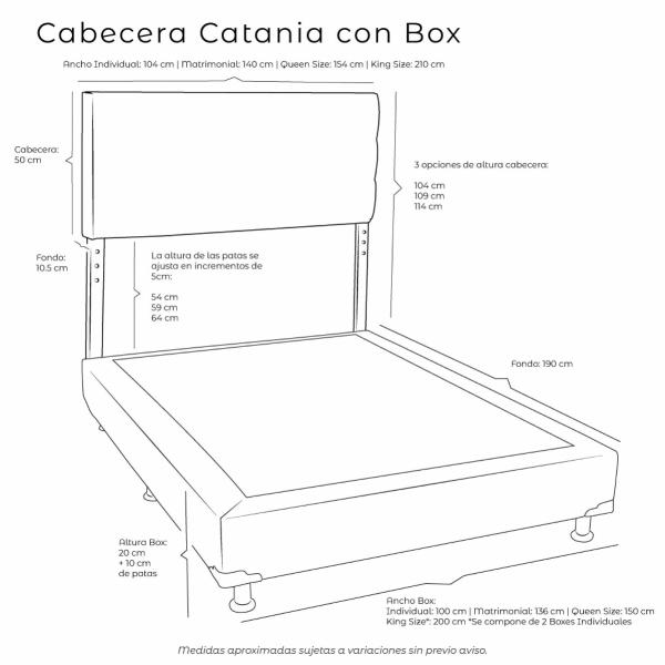 Colchon Matrimonial Spring Air Monaco Con Cabecera Catania y Box Negro