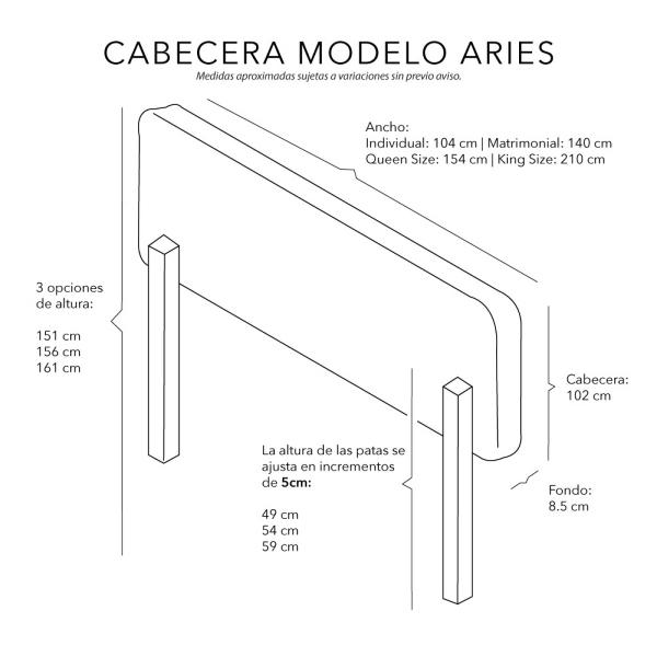Cabecera queen size Dicasa Aries color gris rata