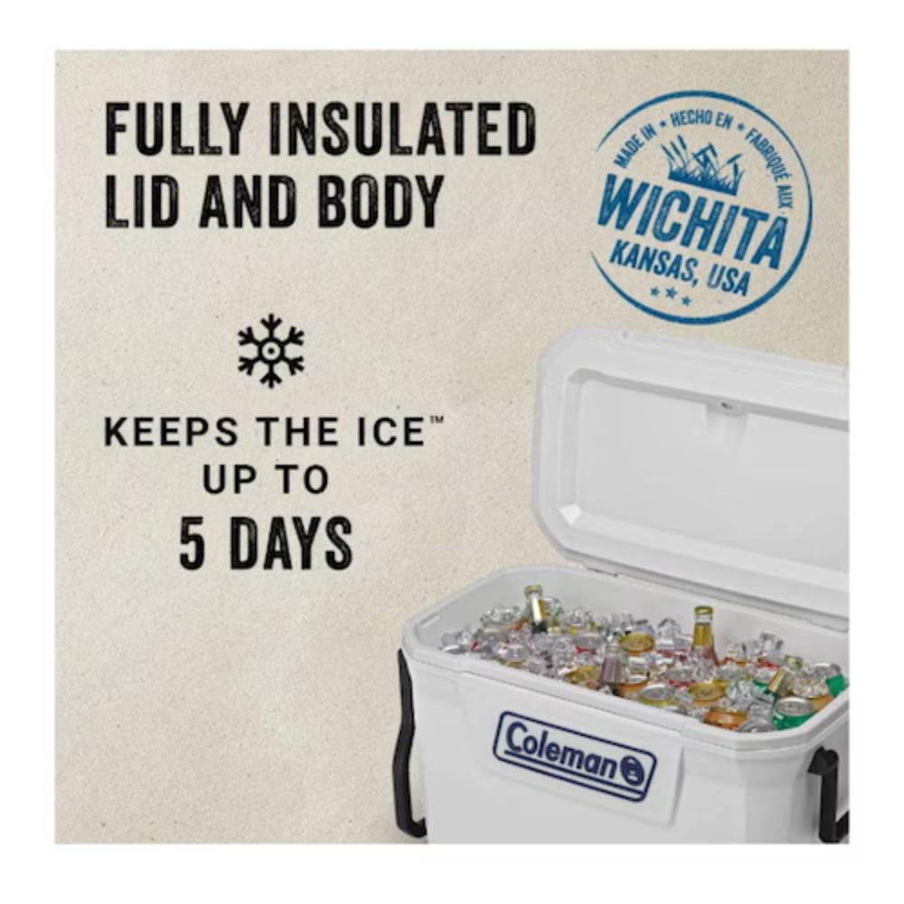 Hielera Coleman Con Ruedas 62 Qt 101 Latas Blanco 3000006482.
