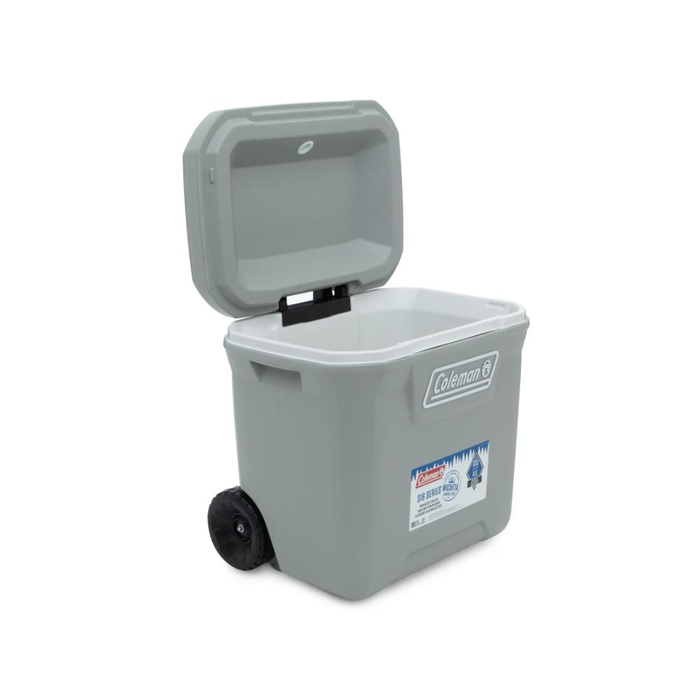 Hielera Coleman Con Ruedas 101 Latas 65 Qt 3000006476 Gris.