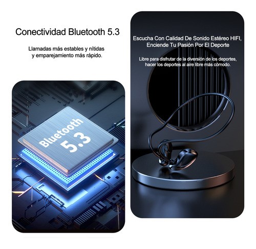 "Audífonos Bluetooth Inalámbricos Deportivos Para Aire Libre negro ".
