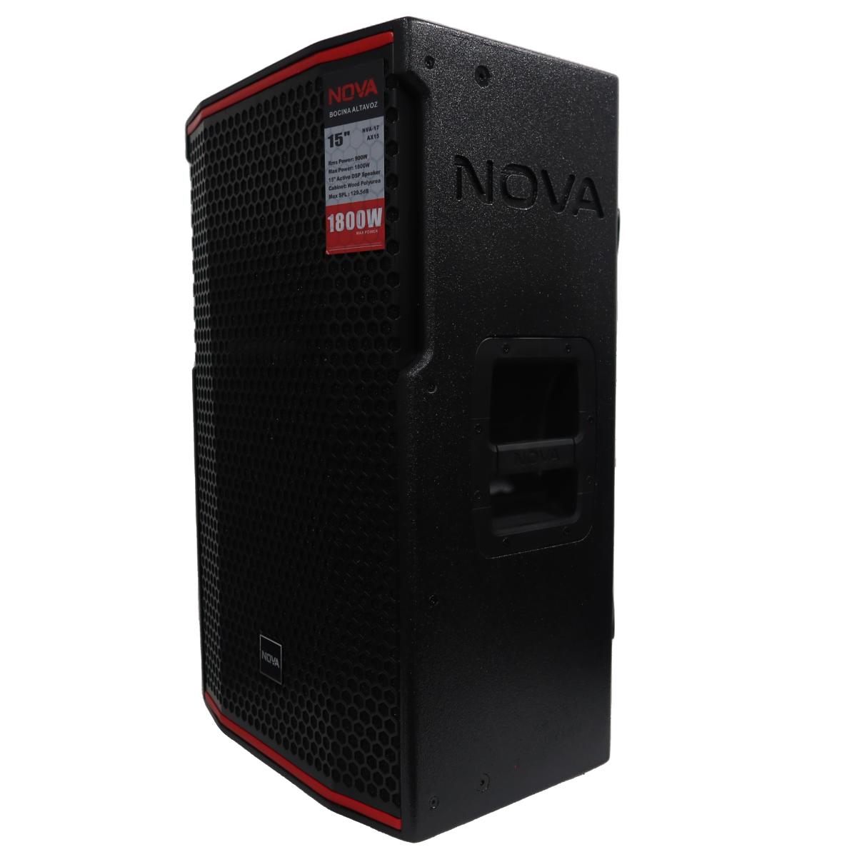 Bafle Amplificado NOVA AX15 15 Pulgadas 900w Rms Color Negro.