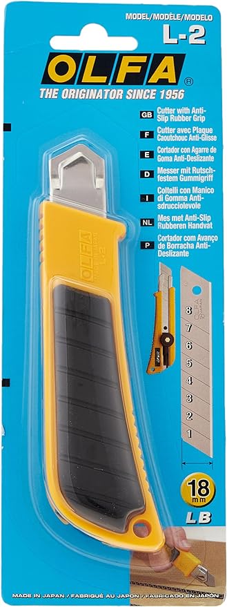 OLFA OLF-L-2 Snap-Off Blade Cutter Rubber Grip HD Cutter, Snap-Off Blade Cutter.