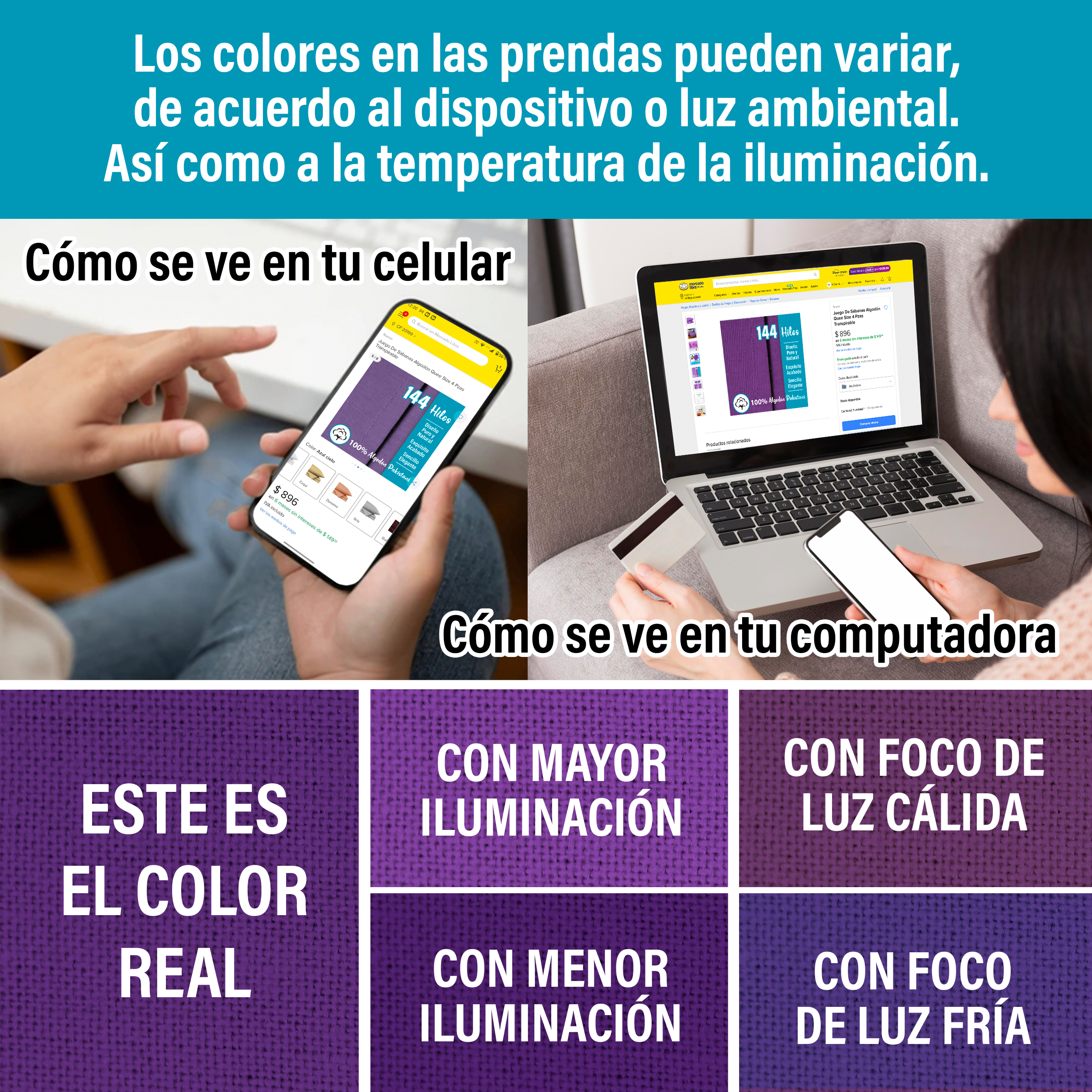 Juego De Sábanas Algodón Matrimonial Color Azul Cielo 4 Pzas Transpirable.