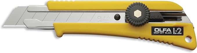 OLFA OLF-L-2 Snap-Off Blade Cutter Rubber Grip HD Cutter, Snap-Off Blade Cutter.