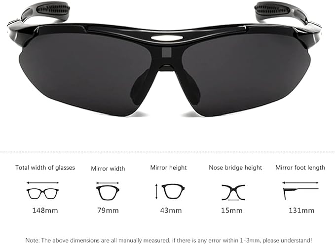 Lunettes De Soleil Polarisées Unisexes - Pour Cyclisme, Running, Protection UV, Couleur Bleu/noir