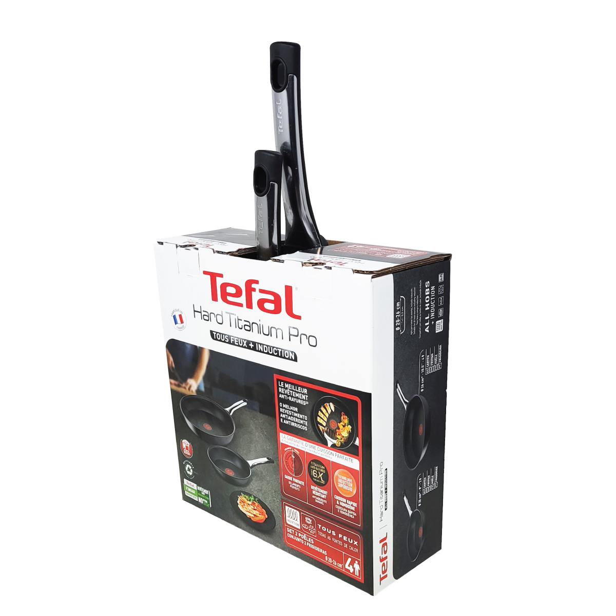 Juego de Sartenes 20/26 cm Hard Titanium Pro T-FAL G2699182.