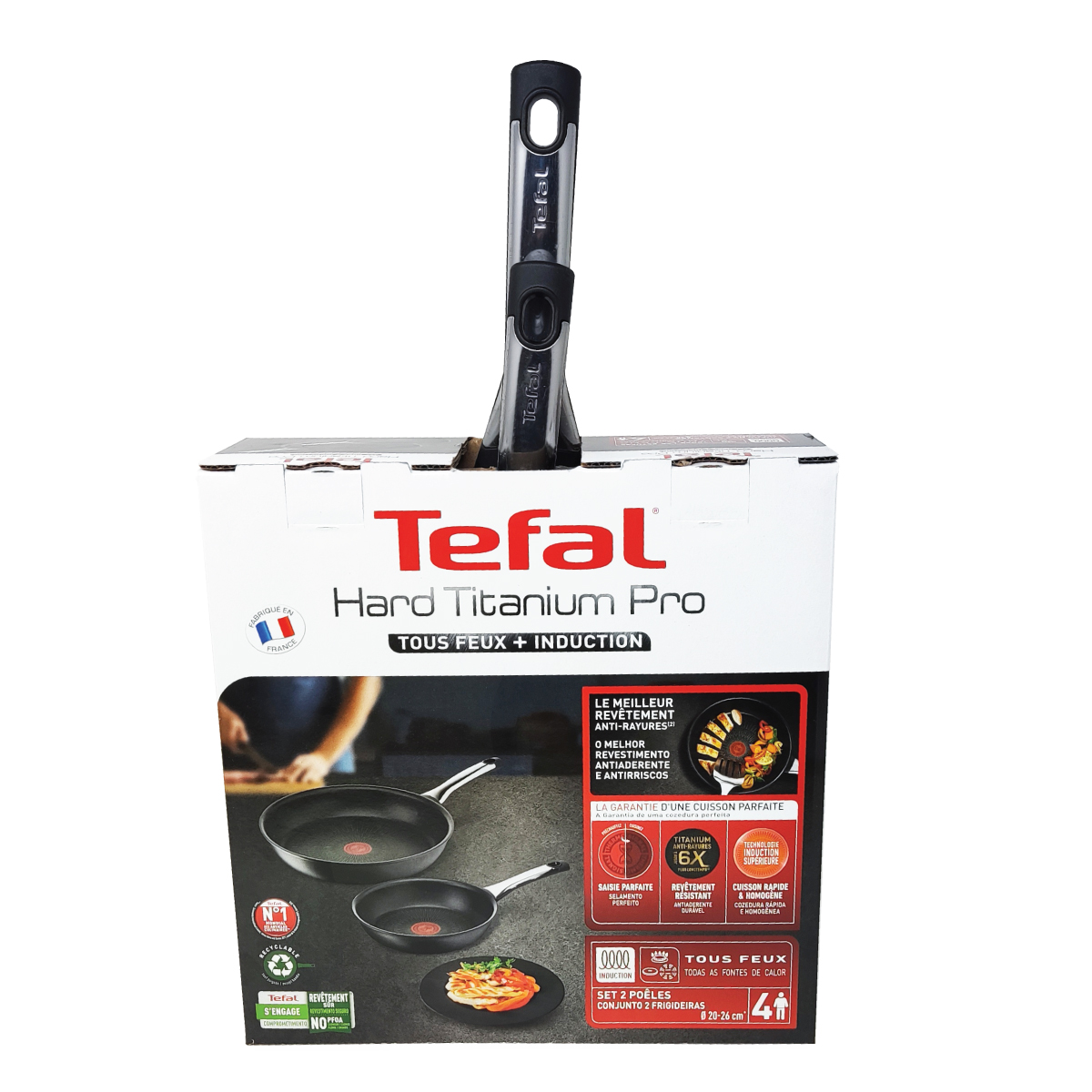 Juego de Sartenes 20/26 cm Hard Titanium Pro T-FAL G2699182.
