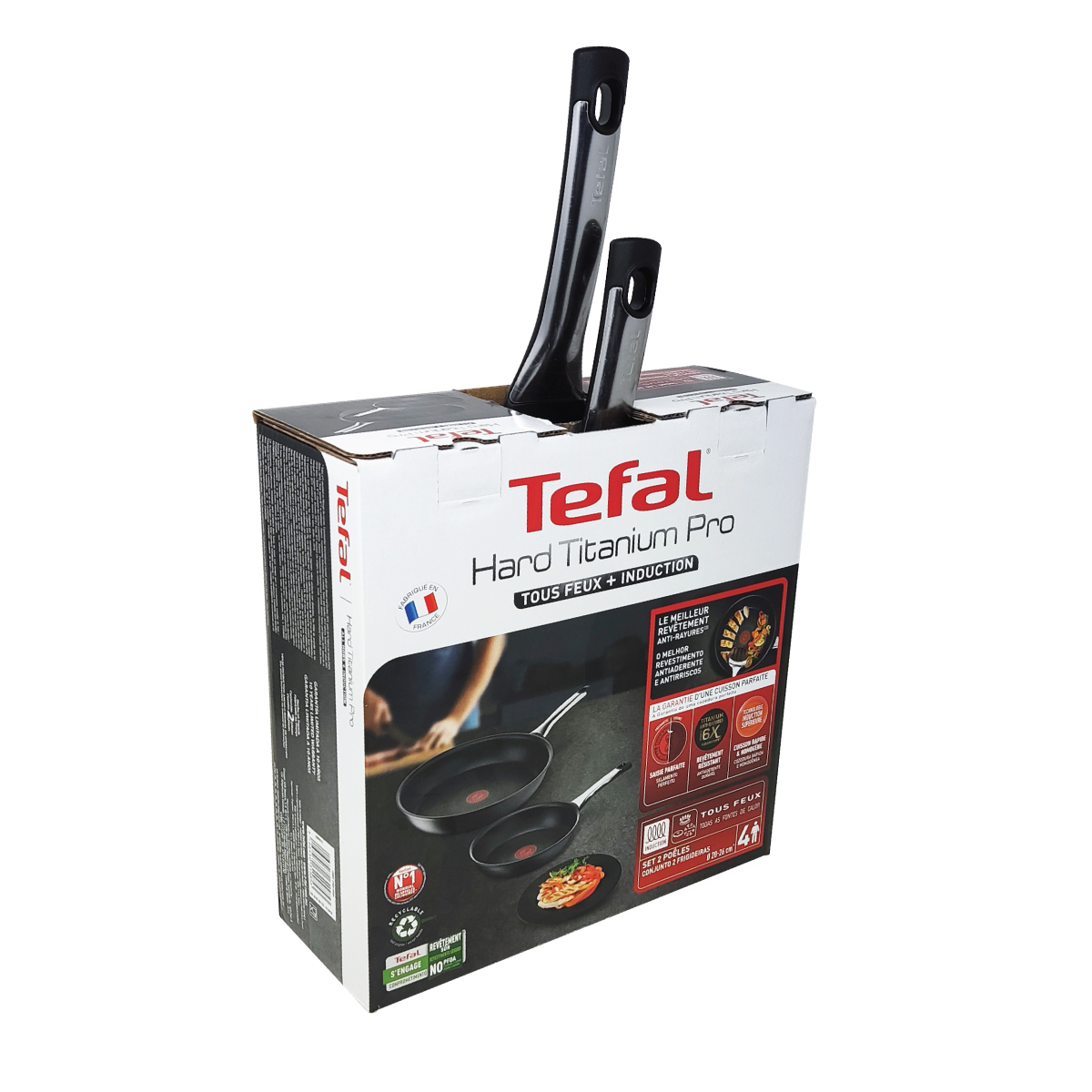Juego de Sartenes 20/26 cm Hard Titanium Pro T-FAL G2699182.