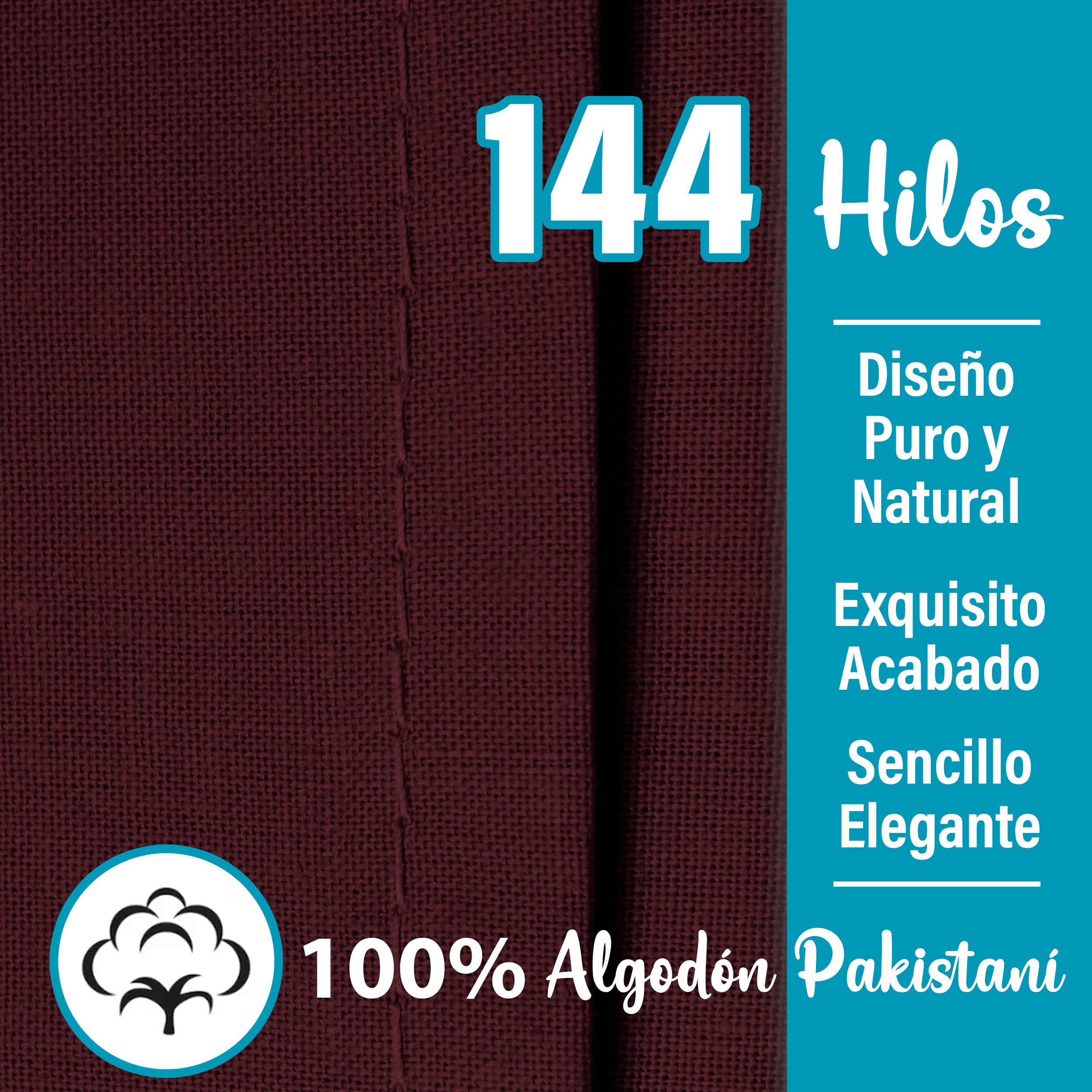 Juego De Sábanas Algodón Matrimonial Color Guindo 4 Pzas Transpirable