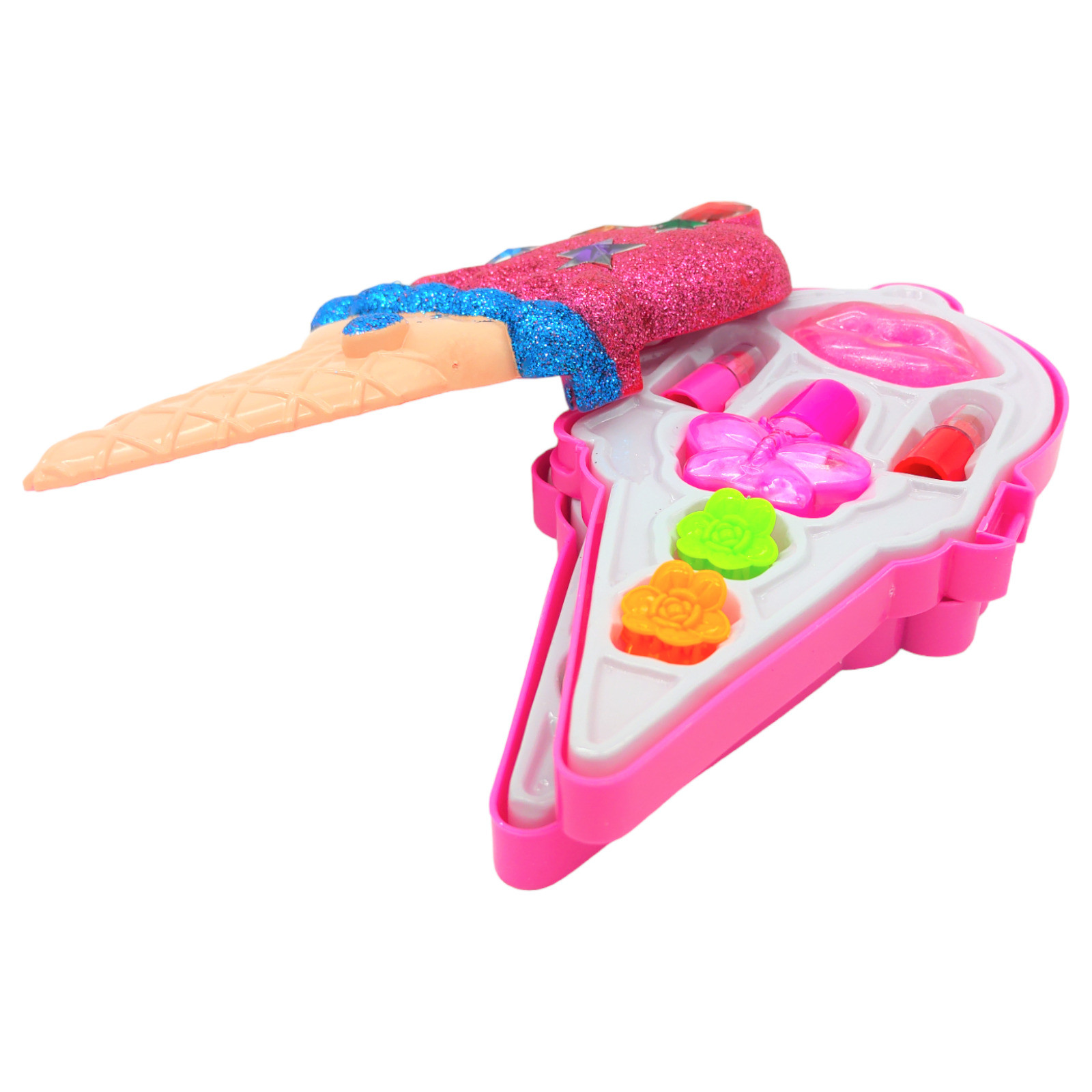 Kit de Uñas de Juguete para Niñas Lavable para Cumpleaños Cono - Rosa .