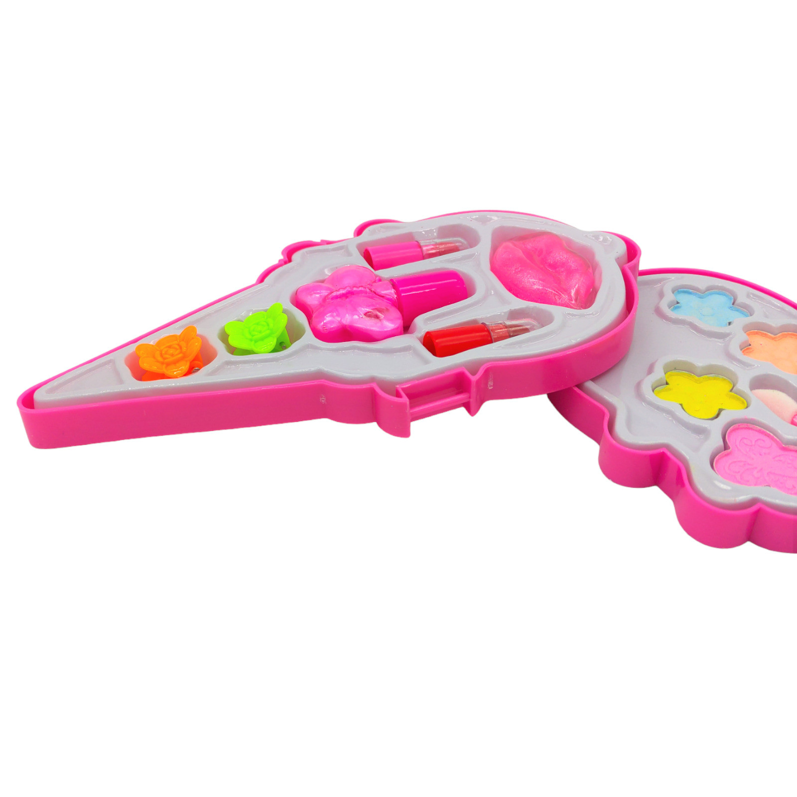 Kit de Uñas de Juguete para Niñas Lavable para Cumpleaños Cono - Rosa .