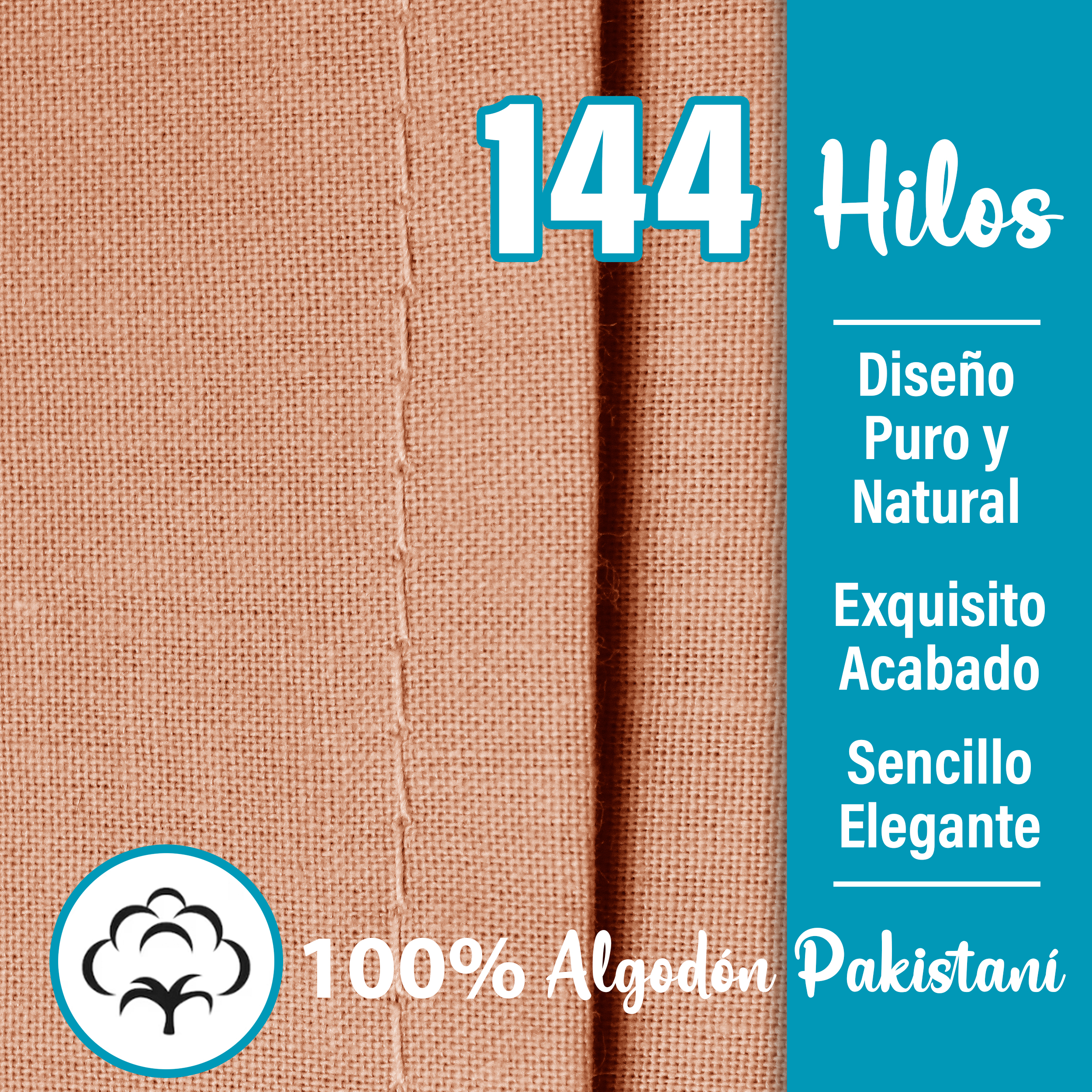 Juego De Sábanas Algodón Queen Size Color Durazno 4 Pzas Transpirable