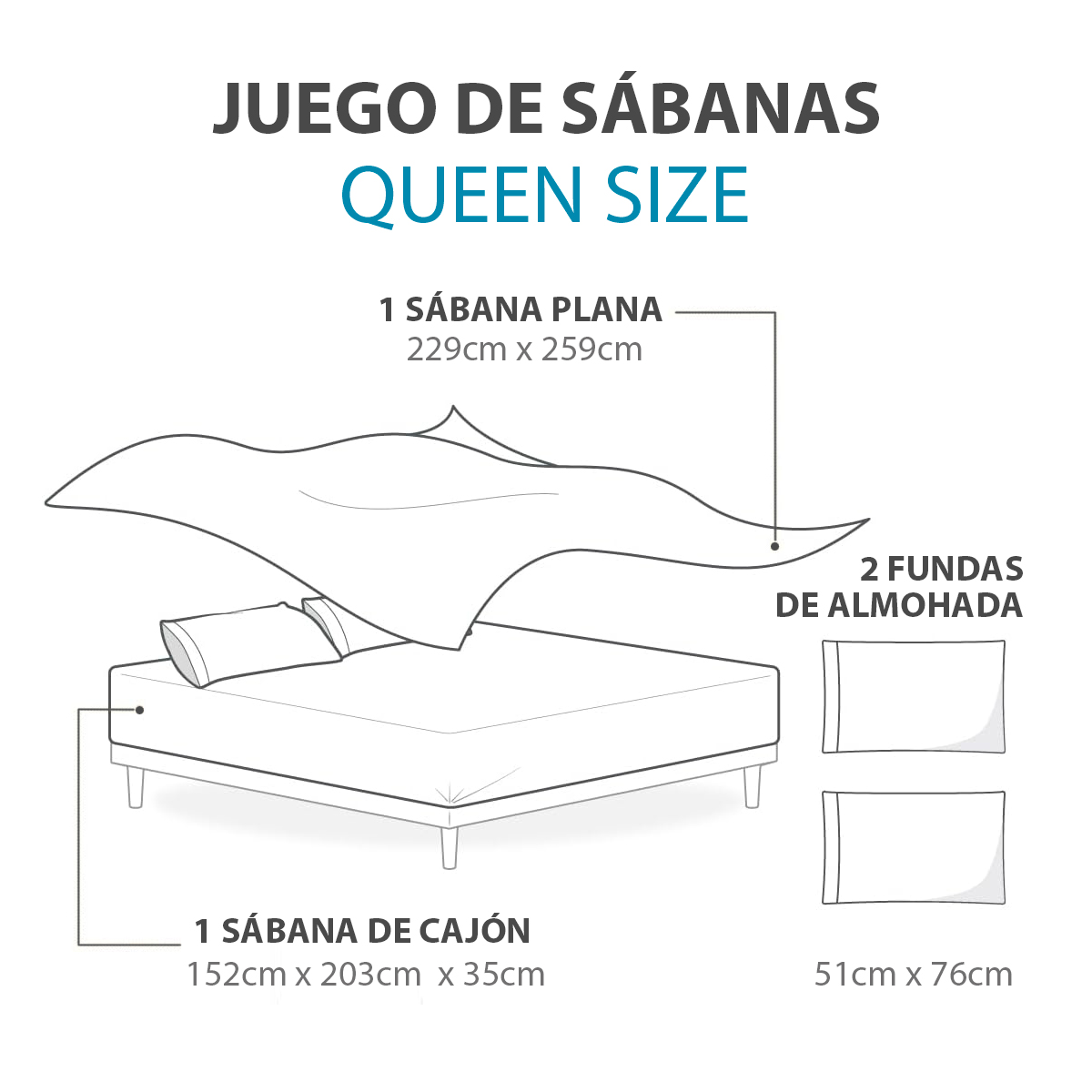 Juego De Sábanas Algodón Queen Size Color Durazno 4 Pzas Transpirable