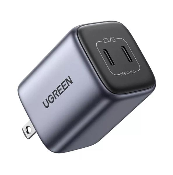 CARGADOR DE PARED UGREEN  NEGRO 45W 2 SALIDAS USB/C.