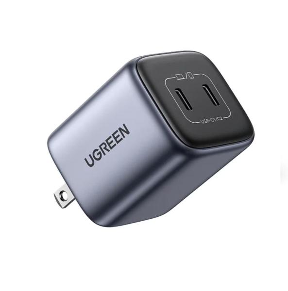 CARGADOR DE PARED UGREEN  NEGRO 45W 2 SALIDAS USB/C.