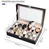 A BLACK MAMUT Caja Organizadora de Relojes para Hombre, Relojero,Tipo Piel, Terciopelo Suave, Acolchonado Estilo Elegante .