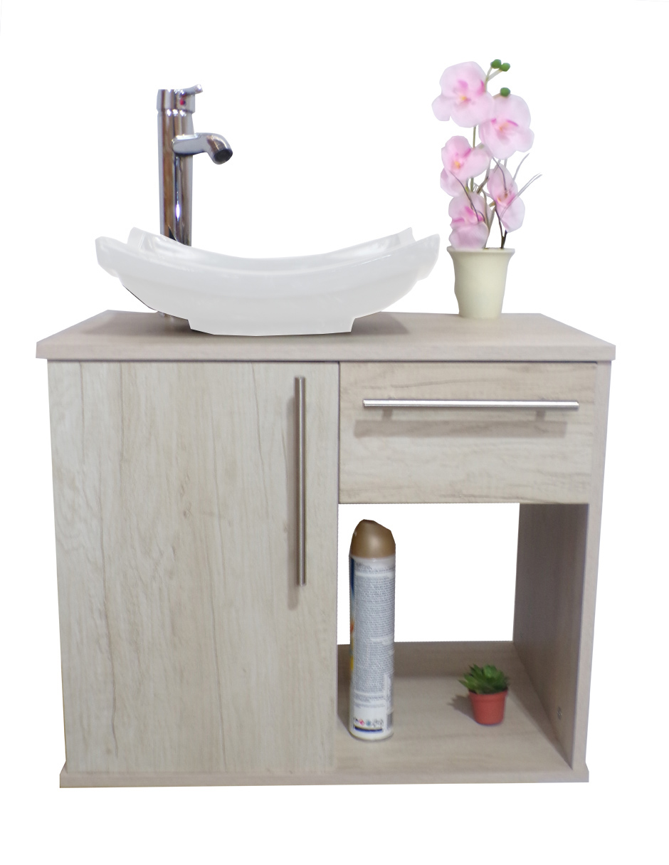 Gabinete Para Baño Con Lavamanos Y Monomando, Puerta Y Cajón