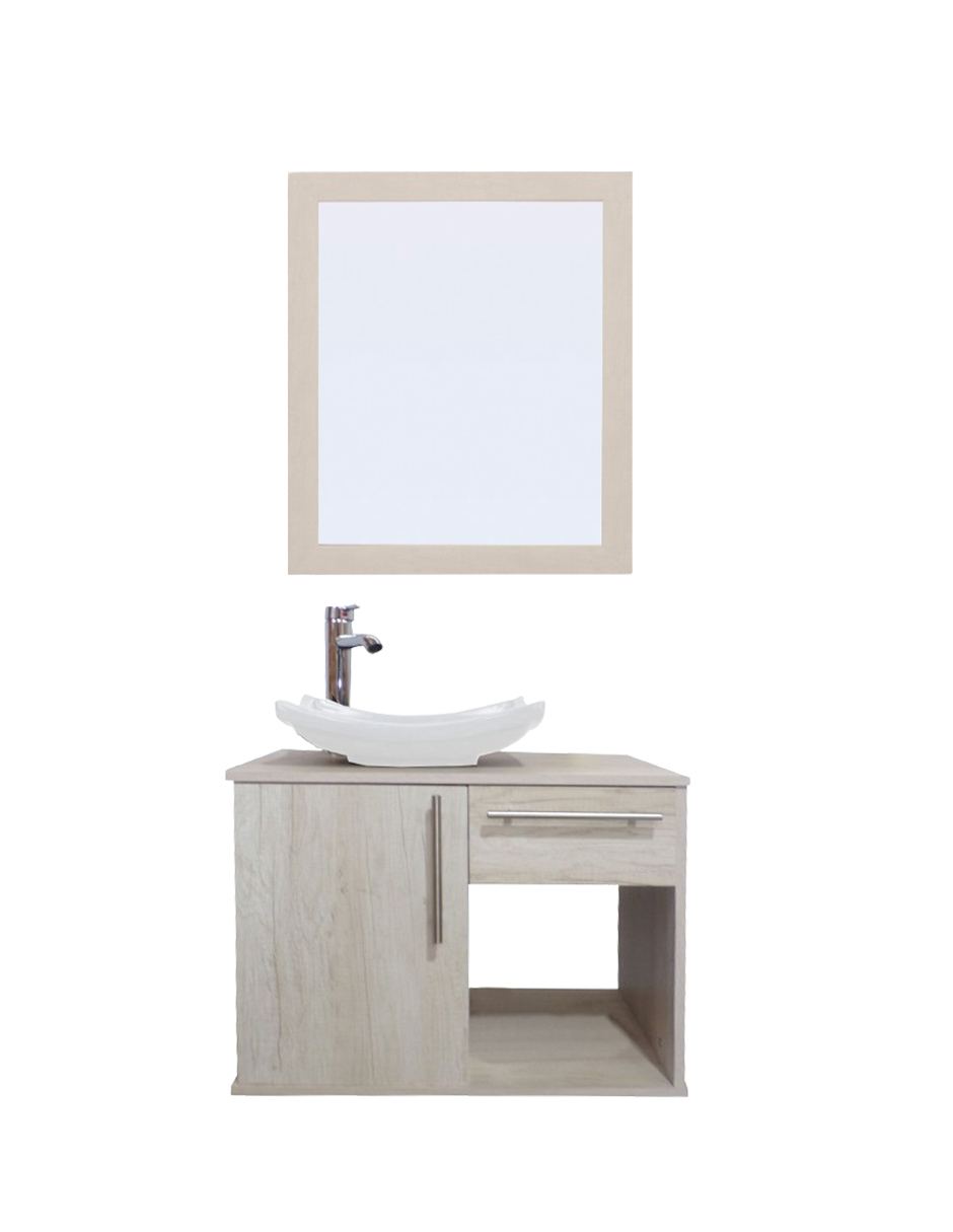 Gabinete Para Baño Con Lavamanos Y Monomando, Puerta Y Cajón