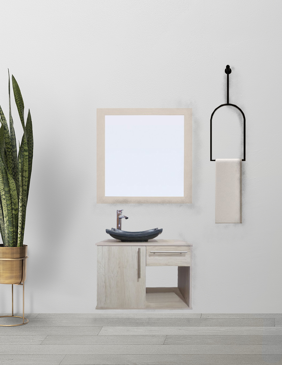 Gabinete Para Baño Con Lavamanos Y Monomando, Puerta Y Cajón