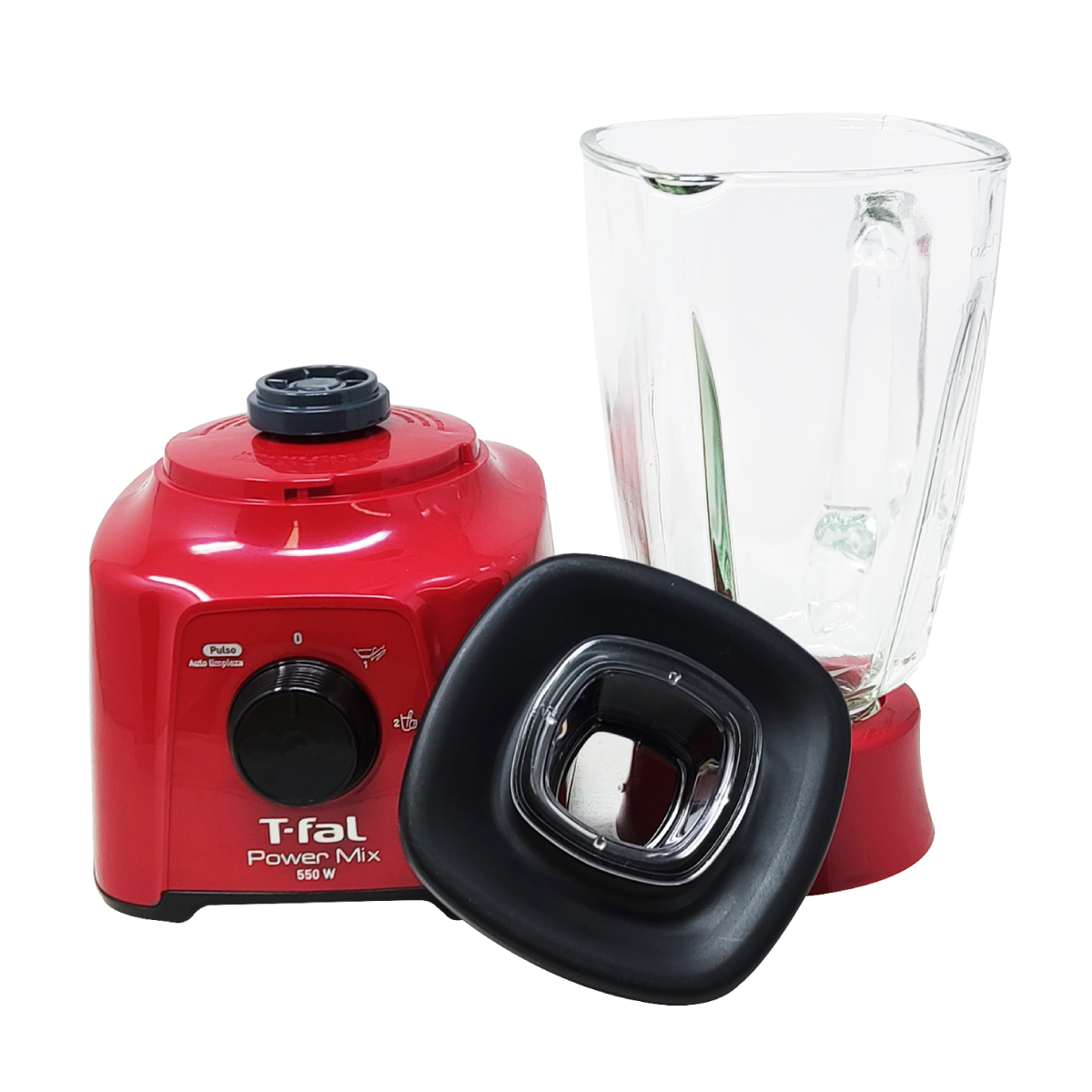 Licuadora 2 Vel Vaso de Vidrio PowerMix Roja T-FAL ln2835mx.