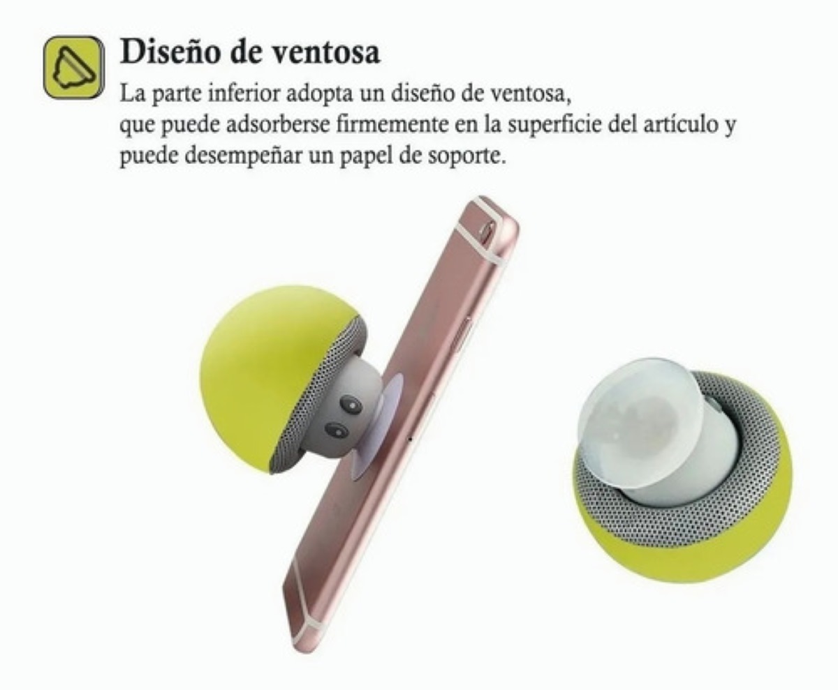 Mini Bocina Hongo Bluetooth Impermeable Recargable Amarilla