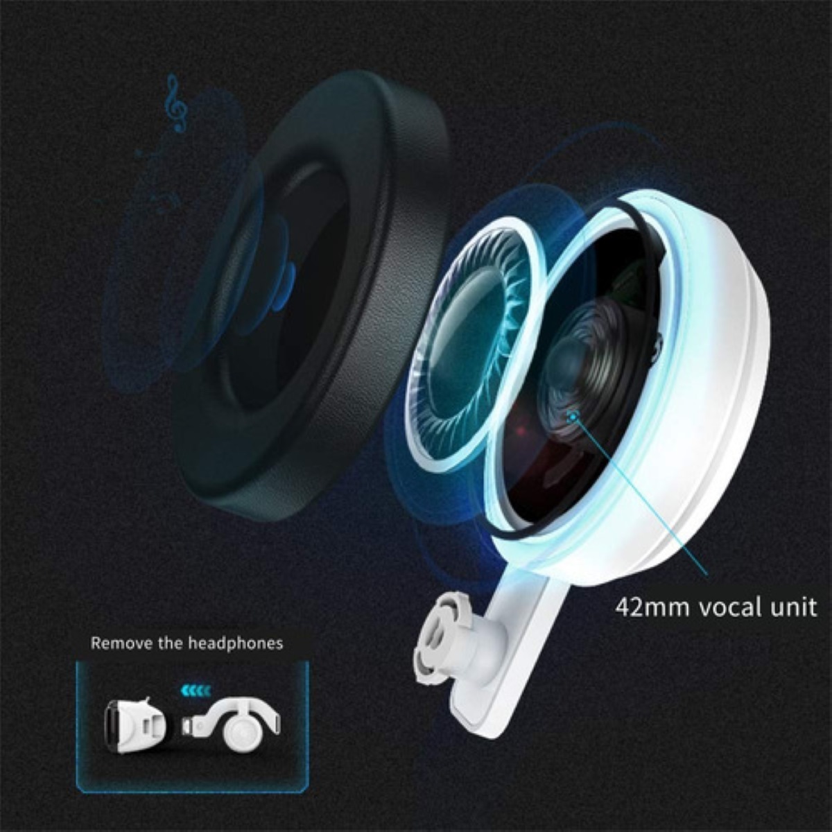 Lentes De Realidad Virtual Gafas 3d Vr Headset Y Controlador Negro con Blanco 